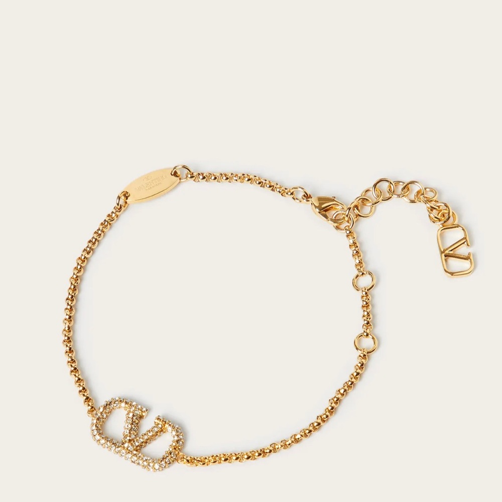 VLOGO SIGNATURE BRACELET IN METAL AND SWAROVSKI CRYSTALS